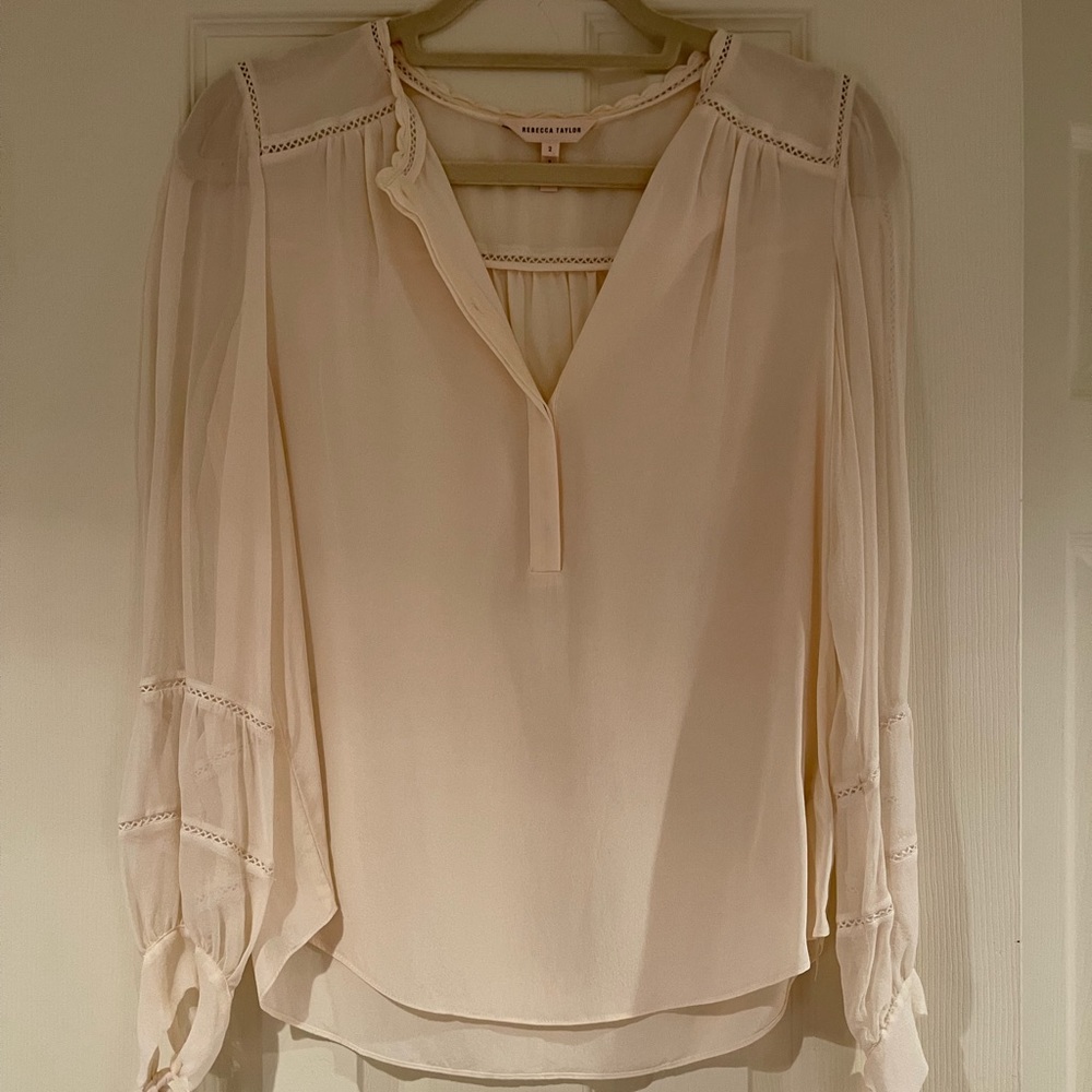 Rebecca Taylor Cream button blouse
